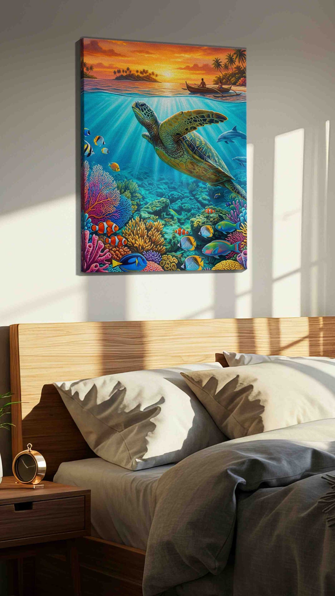 Ocean Symphony at Sunset - Sea Life Wall Art, Marine Canvas Print, Ocean Animal Art