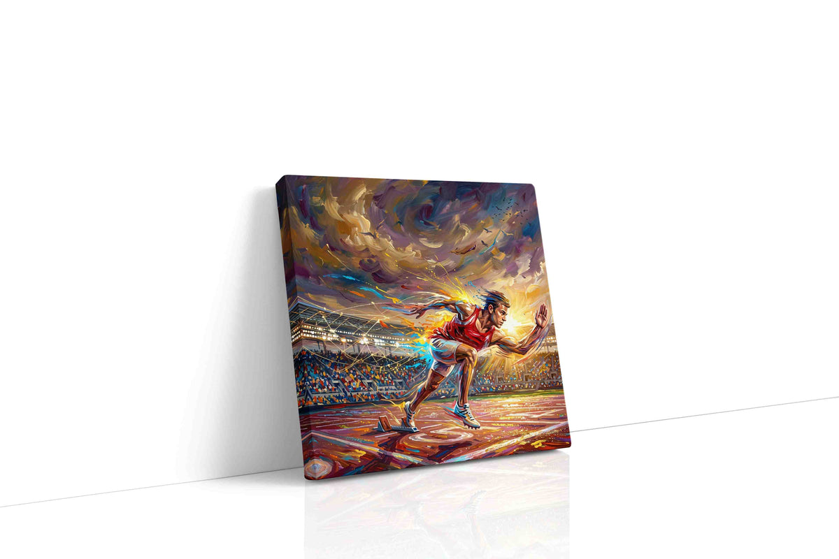 Velocity Burst sports canvas print gallery-wrapped square canvas studio shot
