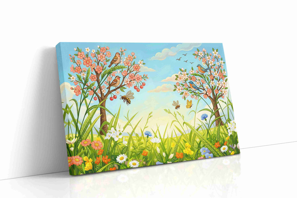 Whispers of Springtime Meadows spring canvas print gallery-wrapped landscape canvas studio shot
