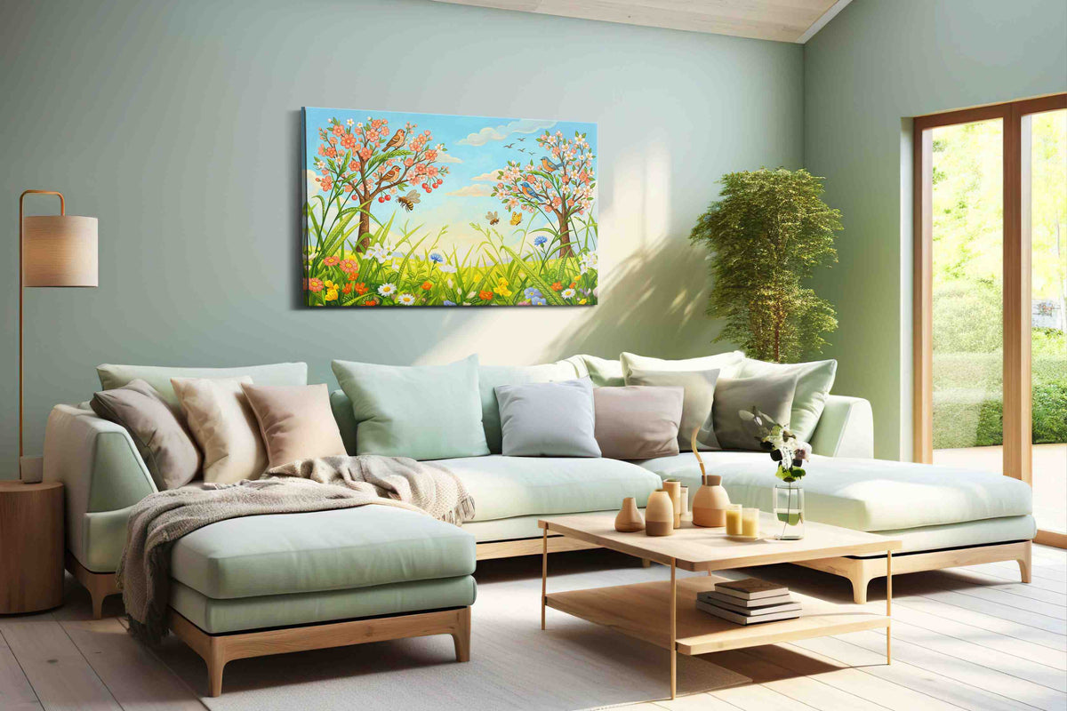 Whispers of Springtime Meadows - Spring Wall Art, Seasonal Canvas Print, Fresh Decor