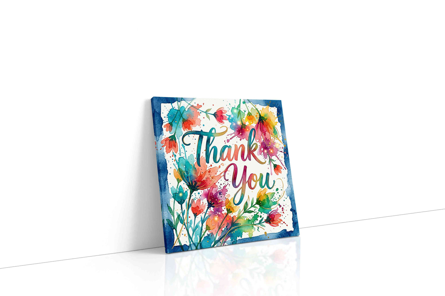 Floral Gratitude Symphony motivational canvas print, gallery-wrapped, ready to hang