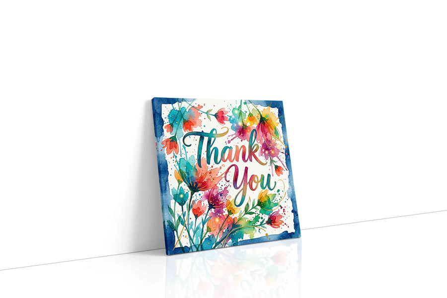 Floral Gratitude Symphony motivational canvas print, gallery-wrapped, ready to hang