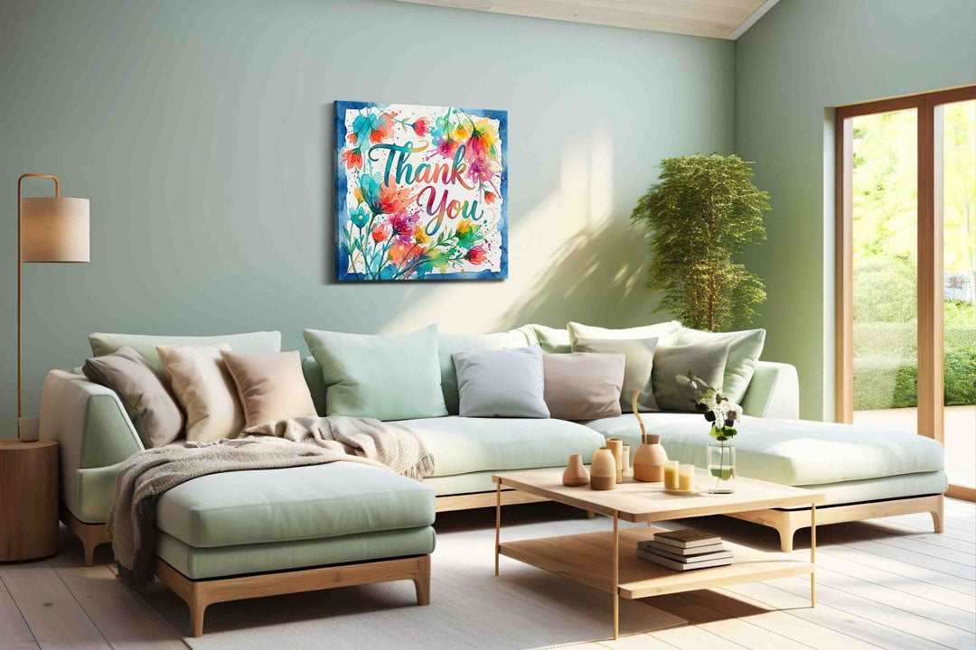 Floral Gratitude Symphony - Motivational, Motivational Wall Art, Inspirational Canvas Print, Office Decor