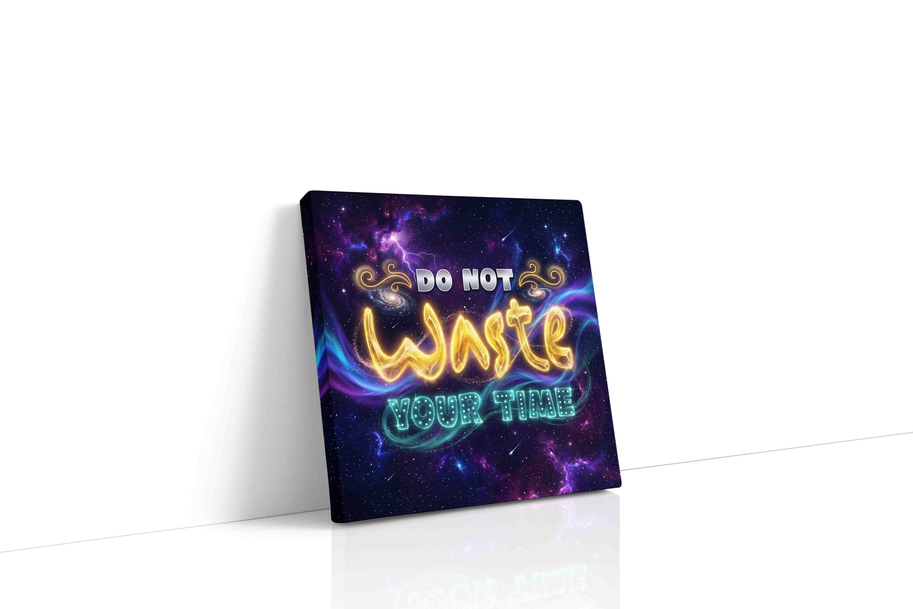Galactic Timekeeper motivational canvas print, gallery-wrapped, ready to hang