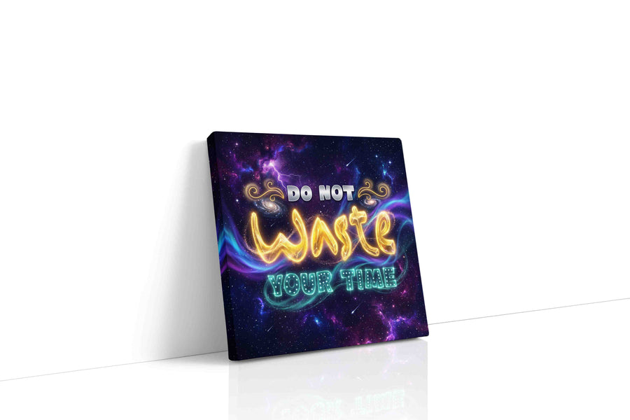 Galactic Timekeeper motivational canvas print, gallery-wrapped, ready to hang