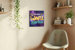 Galactic Timekeeper motivational canvas print in a living room scene
