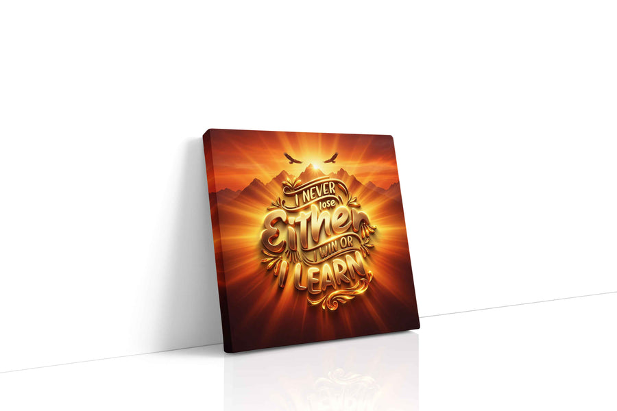 Radiant Resilience motivational canvas print gallery-wrapped square canvas studio shot