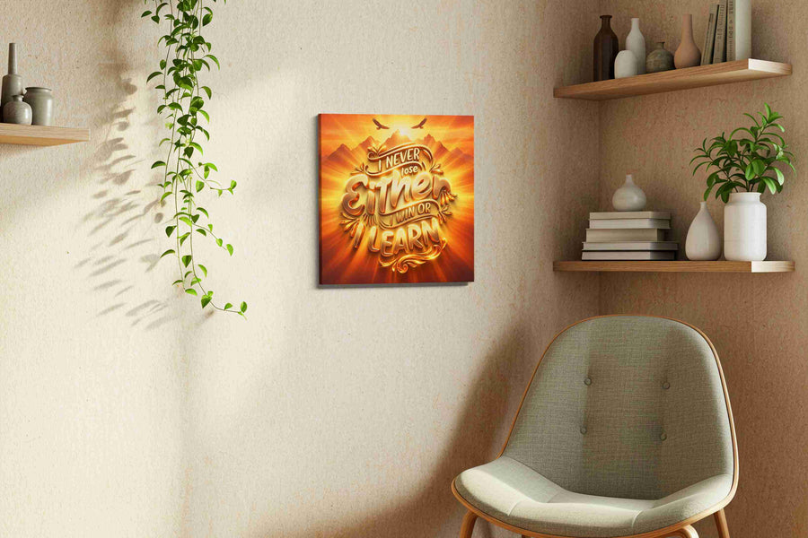 Radiant Resilience motivational canvas print in a living room scene