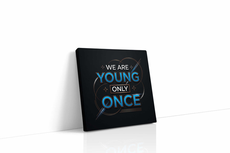 Vibrant Echoes of Youth motivational canvas print gallery-wrapped square canvas studio shot