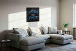 Vibrant Echoes of Youth motivational canvas print, displayed in a living room