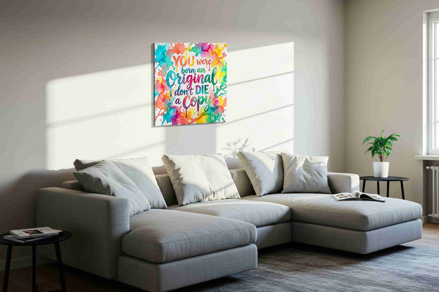 Vibrant Original Soul motivational canvas print, displayed in a living room