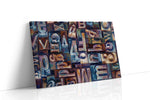 Whirling Letters Symphony typography canvas print gallery-wrapped landscape canvas studio shot