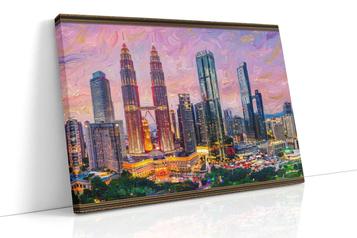 City Symphony at Dusk - Urban Wall Art, Cityscape Canvas Print, Modern City Art