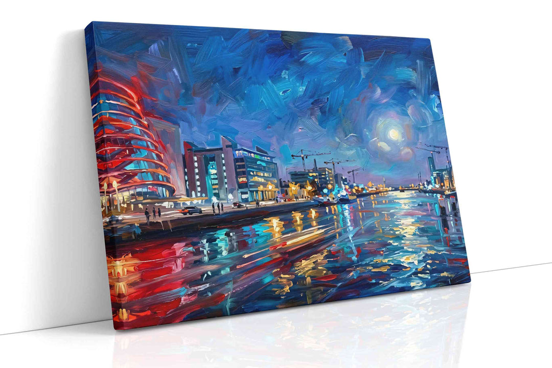 Moonlit Urban Symphony - Urban Wall Art, Cityscape Canvas Print, Modern City Art