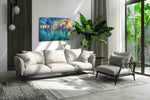 Neon Metropolis Mirage modern canvas print, on wall, lifestyle preview
