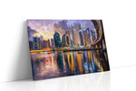Neon Reflections of the City urban canvas print, gallery-wrapped, ready to hang
