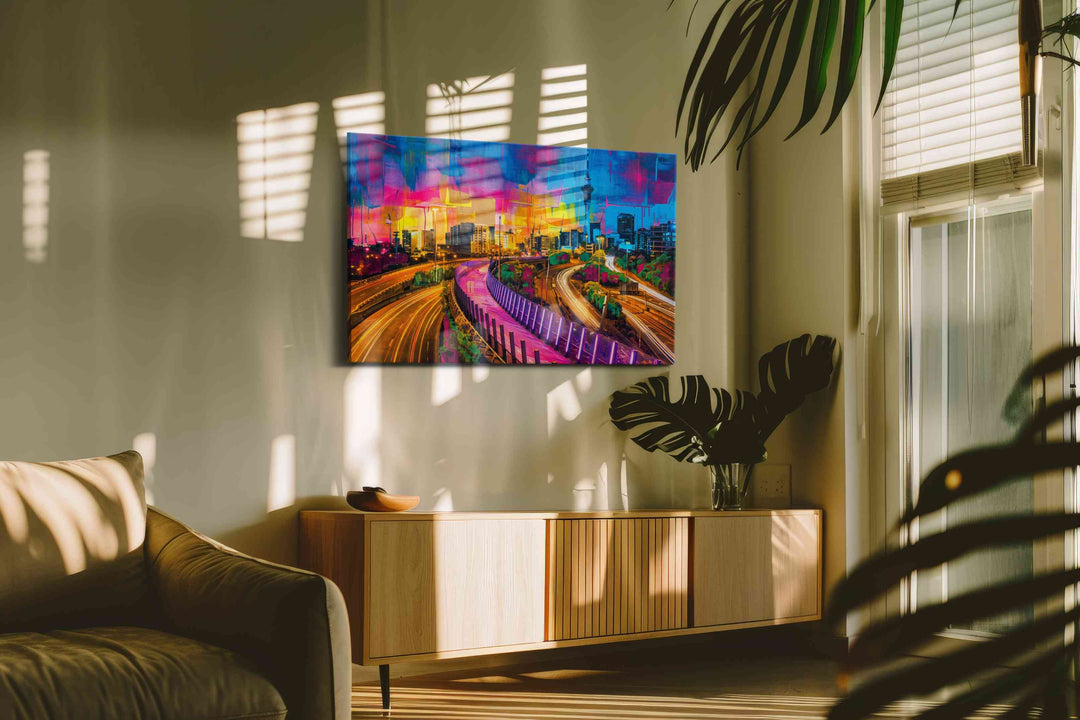 Neon Symphony - Modern, Modern Wall Art, Contemporary Canvas Print, Minimalist Decor