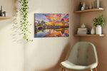 Sunset Symphony Over Berlin urban canvas print, hanging on wall — view 2