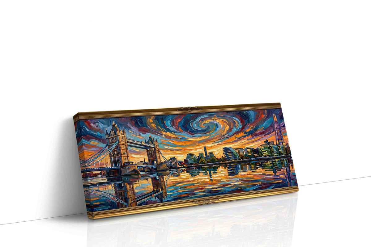 Swirling Skies Over London landmarks canvas print gallery-wrapped landscape canvas studio shot