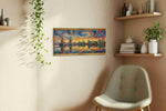Swirling Skies Over London landmarks canvas print styled in a living room