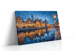 Twilight Reflections on Canal urban canvas print, gallery-wrapped, ready to hang