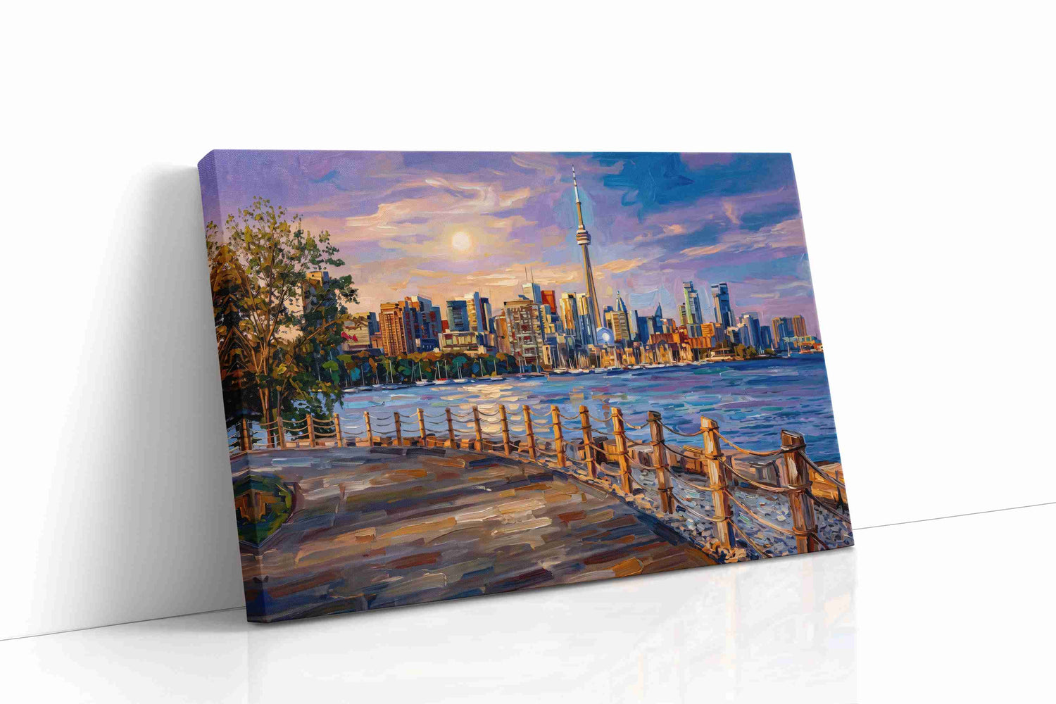 Twilight Skyline Reverie landmarks canvas print, gallery-wrapped, ready to hang