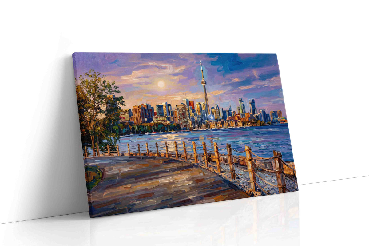 Twilight Skyline Reverie landmarks canvas print gallery-wrapped landscape canvas studio shot