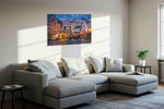 Whispers of Time in Old Town urban canvas print, displayed in a living room