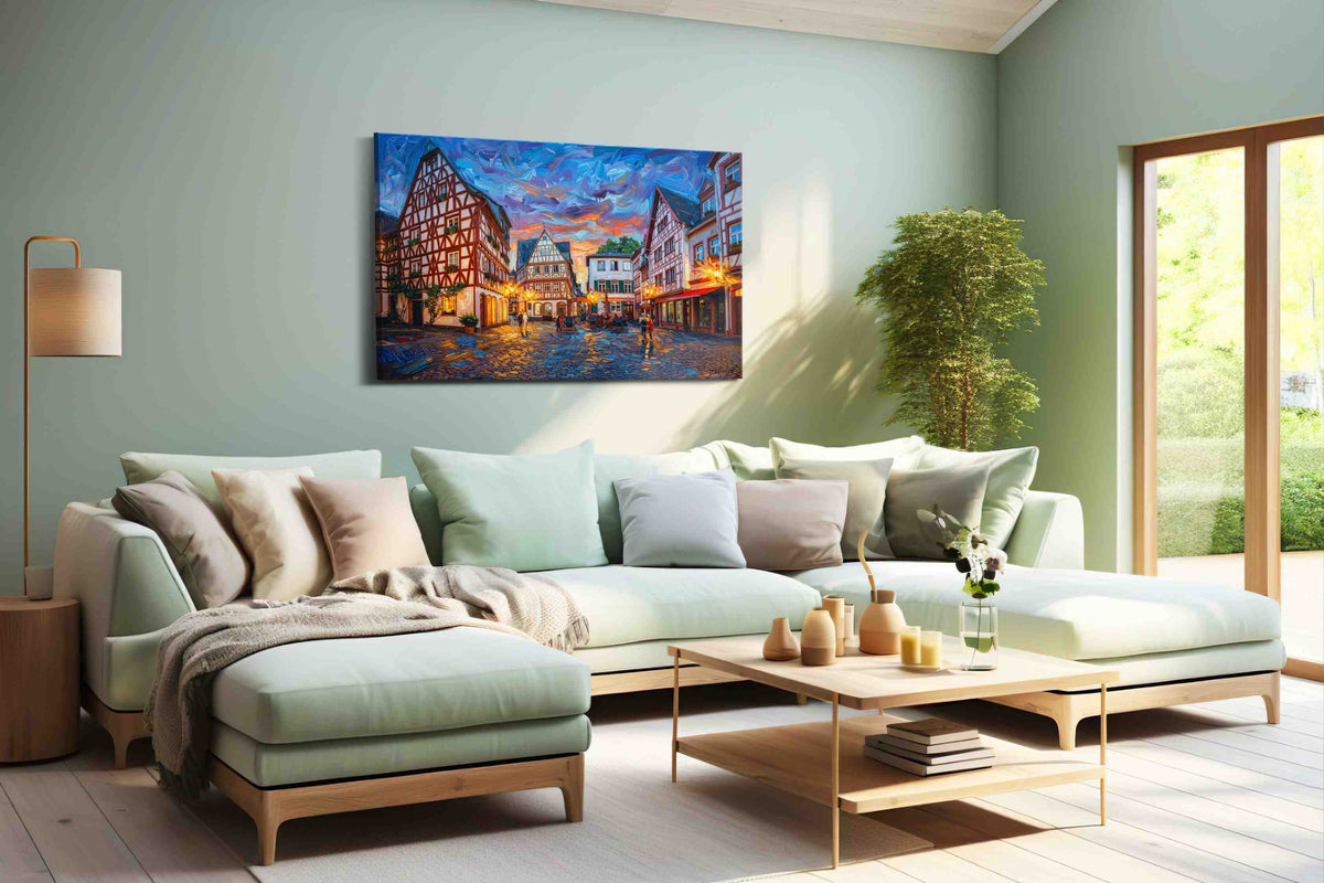 Whispers of Time in Old Town urban canvas print, hanging on wall