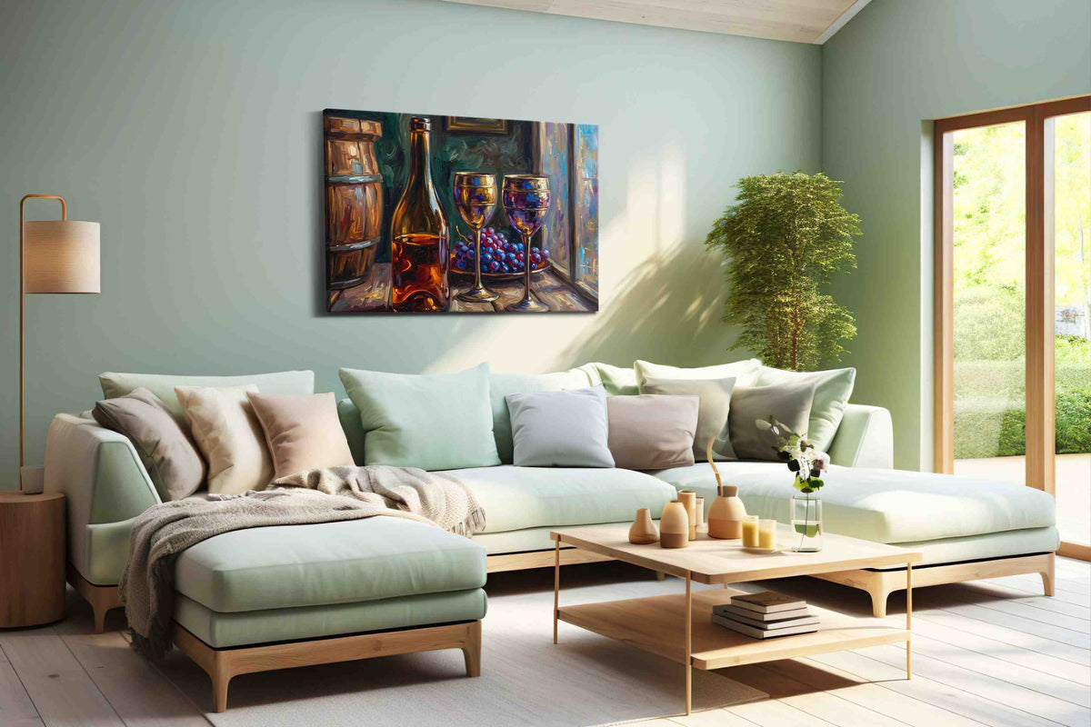 Vin Rouge Reverie - Wine Wall Art, Kitchen Canvas Print, Bar Decor