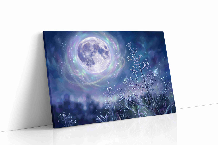 Lunar Whispers in Winter fantasy canvas print, gallery-wrapped, ready to hang