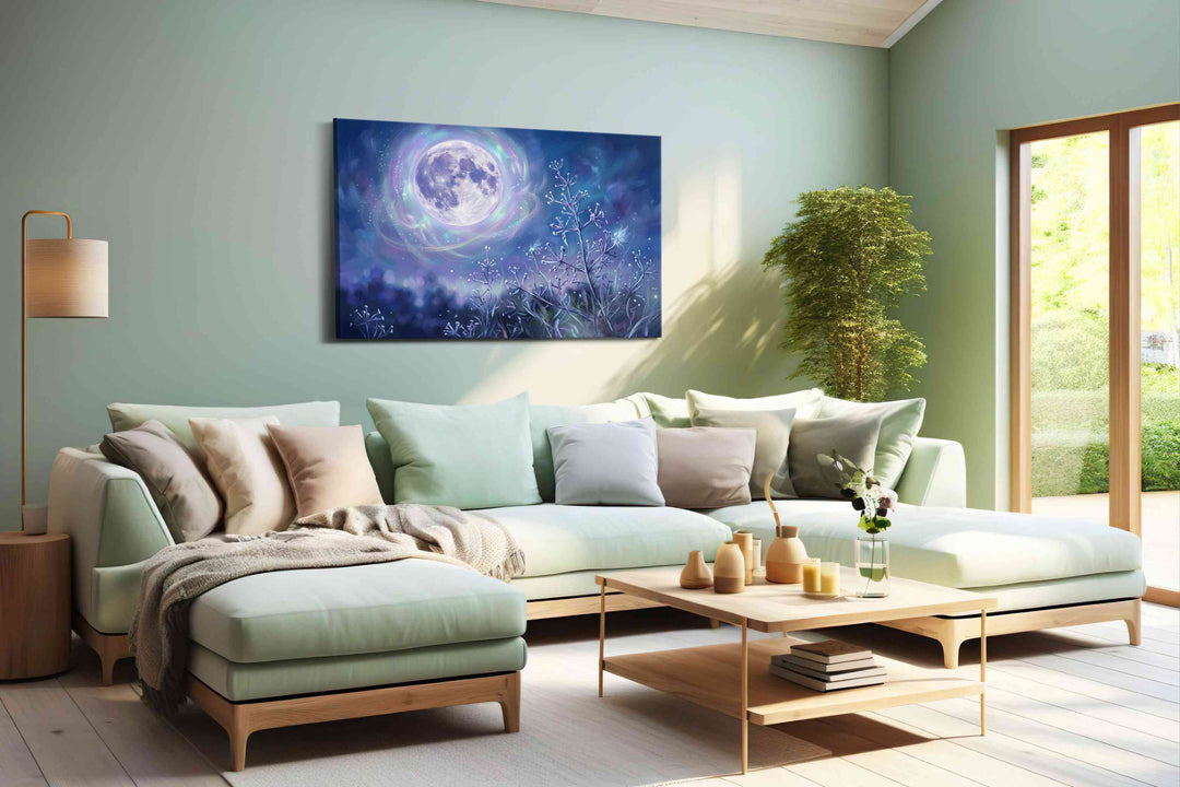 Lunar Whispers in Winter - Fantasy, Fantasy Wall Art, Magical Canvas Print, Mythical Art