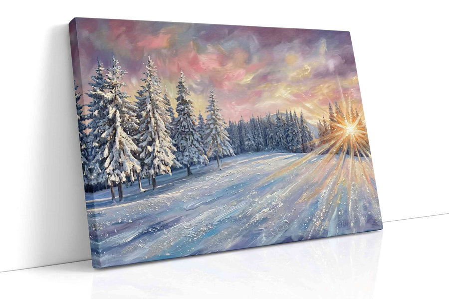 Radiant Winter Dawn winter canvas print, gallery-wrapped, ready to hang