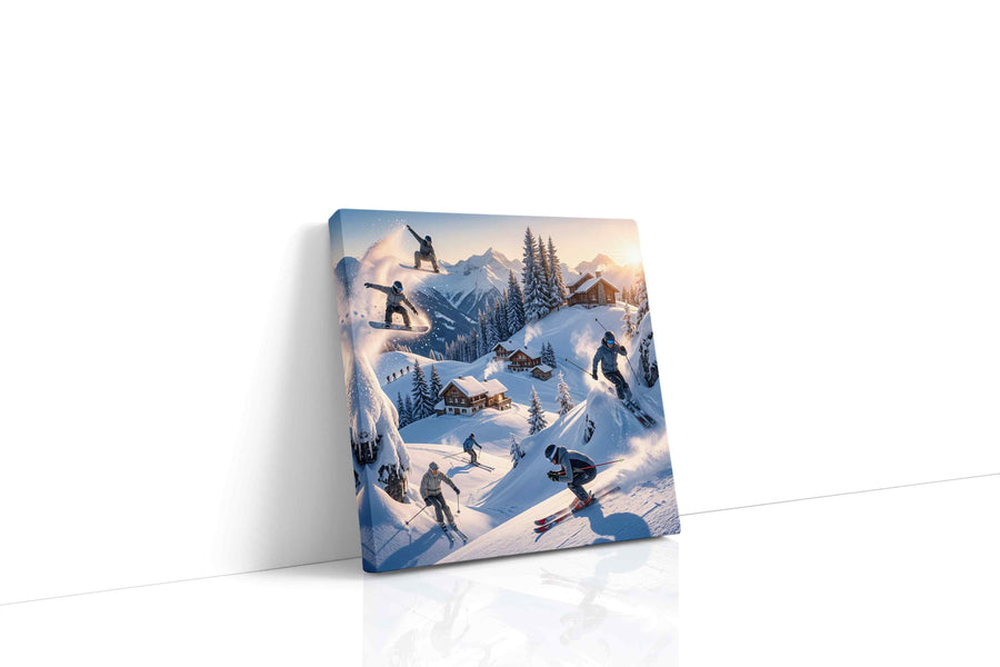 Winter Thrill Ride winter canvas print gallery-wrapped square canvas studio shot