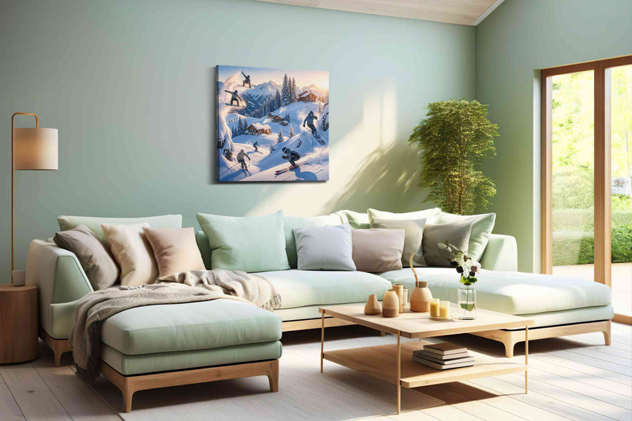 Winter Thrill Ride winter canvas print, hanging on wall