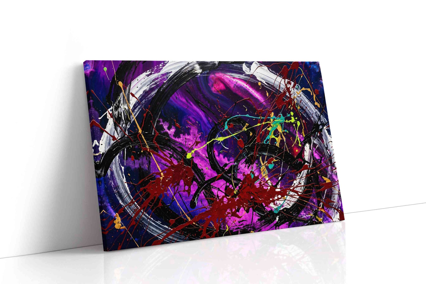 Celestial Chaos Symphony abstract canvas print, gallery-wrapped, ready to hang