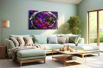 Celestial Chaos Symphony abstract canvas print, hanging on wall