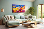 Celestial Symphony Burst abstract canvas print, hanging on wall