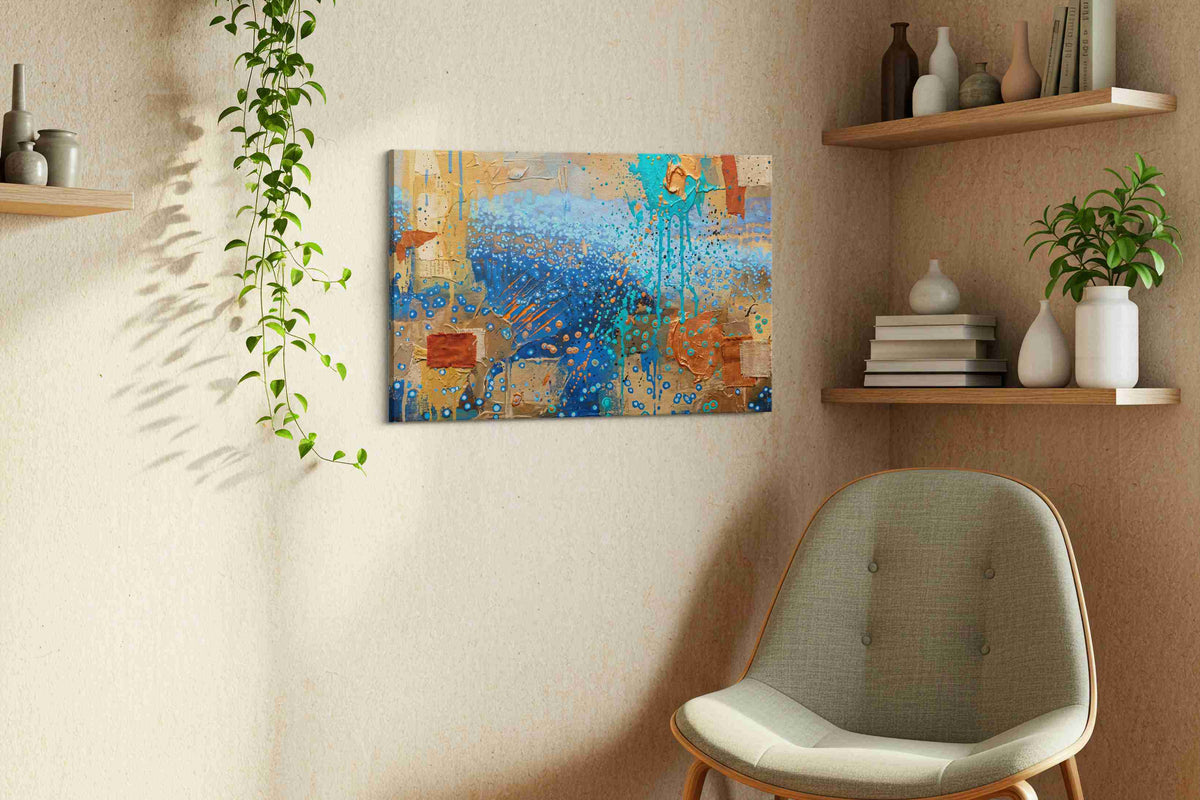 Ebb and Flow of Liquid Dreams abstract canvas print, hanging on wall — view 3