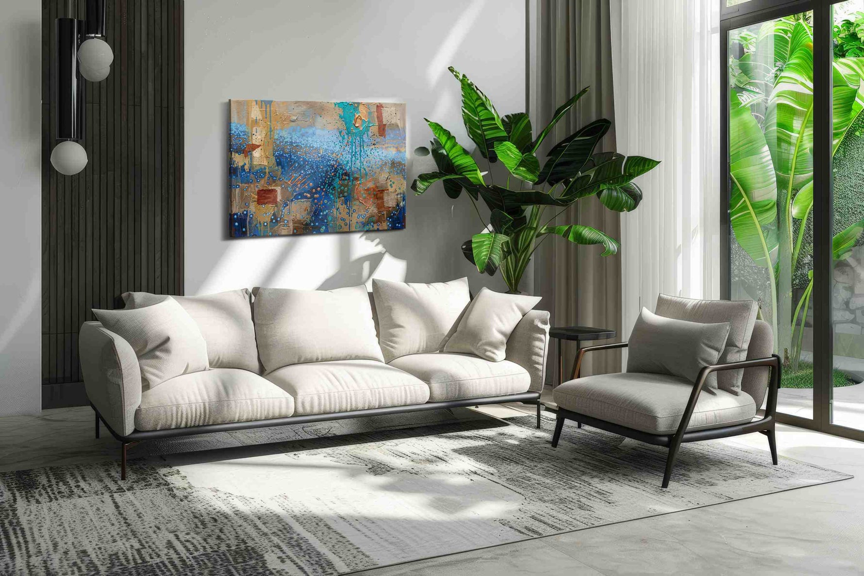 Ebb and Flow of Liquid Dreams abstract canvas print, hanging on wall