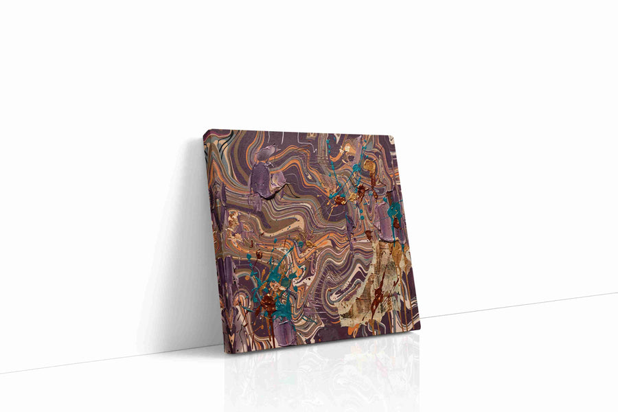 Ethereal Waves of Chaos abstract canvas print gallery-wrapped square canvas studio shot
