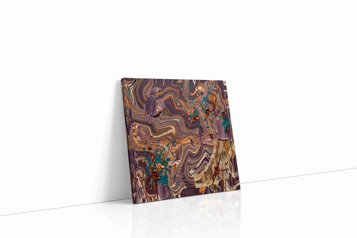 Ethereal Waves of Chaos abstract canvas print, gallery-wrapped, ready to hang