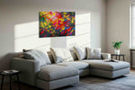 Luminescent Forest Rhapsody abstract canvas print, displayed in a living room