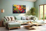 Luminescent Forest Rhapsody abstract canvas print shown in a wall scene