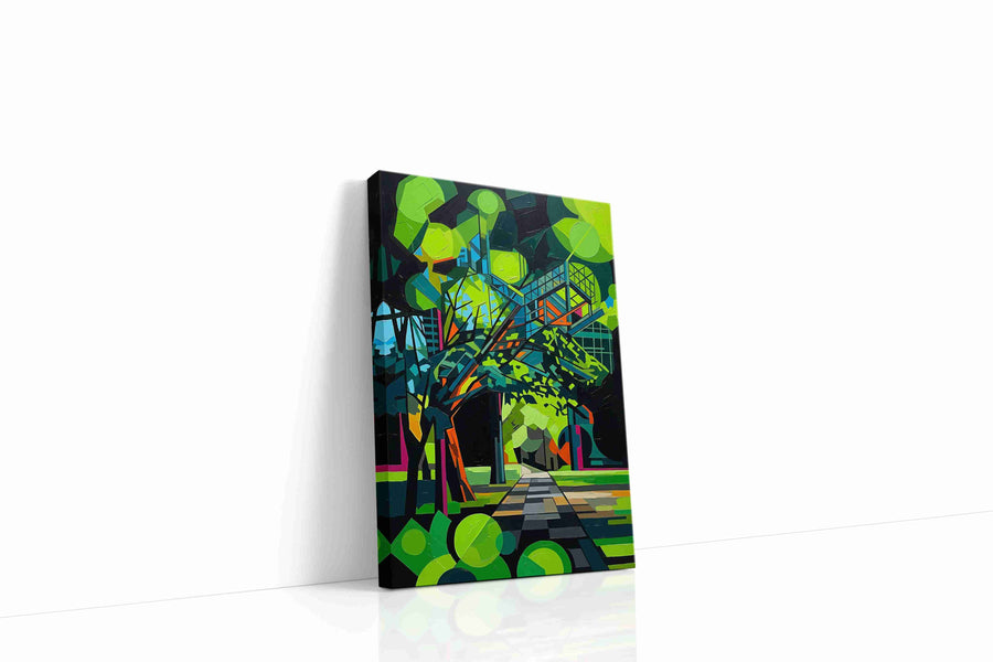 Prismatic Pathway to Serenity abstract canvas print gallery-wrapped portrait canvas studio shot