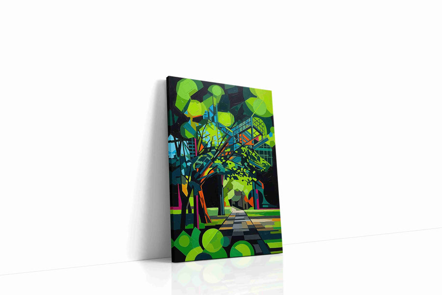 Prismatic Pathway to Serenity abstract canvas print, gallery-wrapped, ready to hang