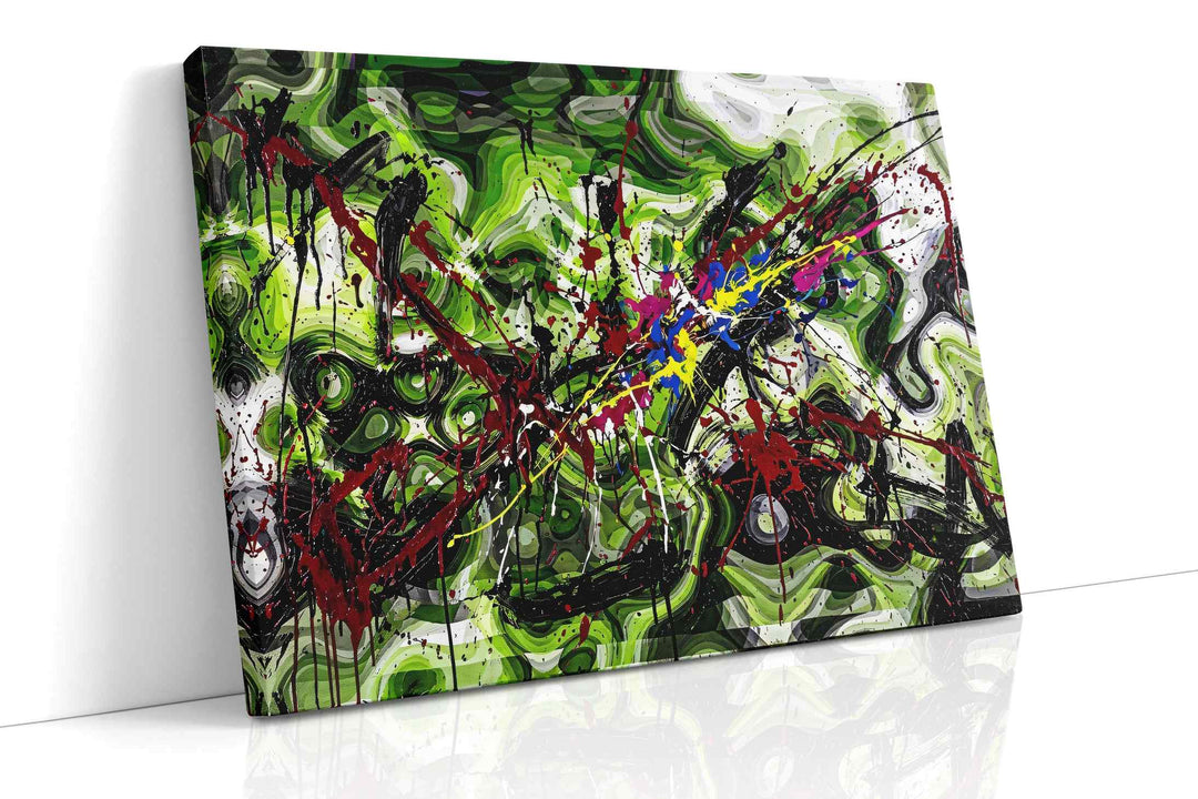 Verdant Chaos Symphony - Abstract Art, Modern Wall Art, Contemporary Canvas Art
