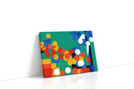 Vibrant Harmony Geometric Dance abstract canvas print gallery-wrapped landscape canvas studio shot