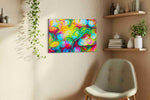 Whirlwind of Vibrant Dreams abstract canvas print, hanging on wall — view 3