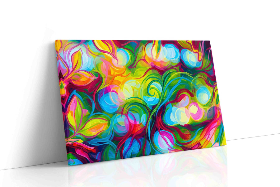 Whirlwind of Vibrant Dreams abstract canvas print, gallery-wrapped, ready to hang